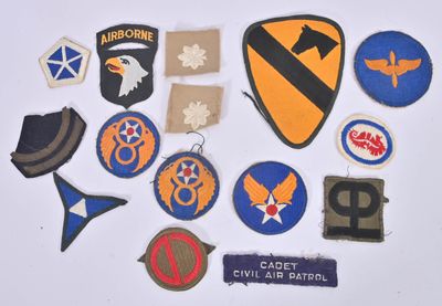 a lot of patches and patches on a white surface