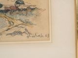 a picture of a painting of a horse drawn by a man