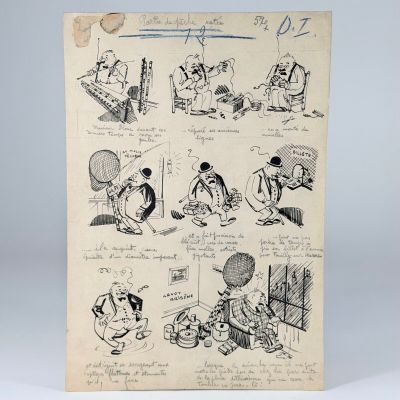 un dessin représentant des personnages de dessins animés à différents stades de création