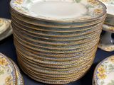 a lot of plates that are stacked on top of each other