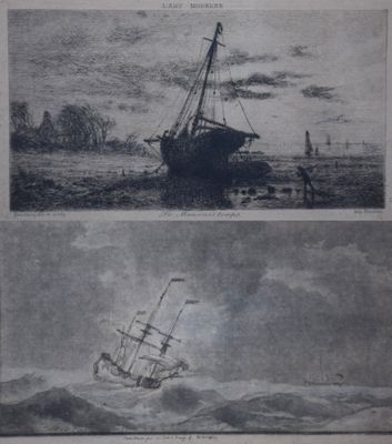 deux photos d'un bateau en train de couler dans l'eau