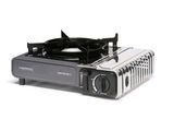 une photo d'un réchaud de camping équipé de deux brûleurs