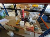 many items on the shelves in the warehouse