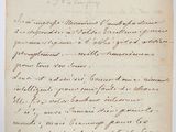 lettre manuscrite écrite à l'encre noire sur une feuille de papier