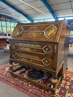 Bureau à abattant, en bois verni, décor laqué, Travail Angla… (photo 3)