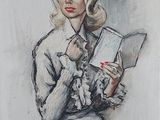 tableau représentant une femme assise sur un banc, en train de lire un livre
