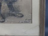 a picture of a drawing of a little girl holding a teddy bear