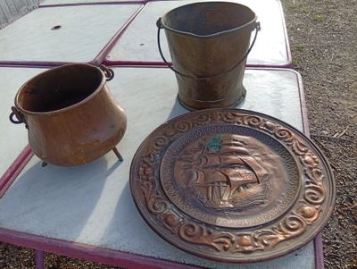 a small table with a plate and a cup on it