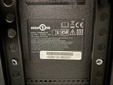 a close up of a cell phone with a high one sticker on it