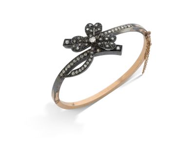 Bracelet “Trèfle” Diamant taille ancienne, taille rose