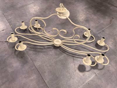 Suspension en métal laqué crème