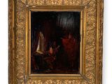 an image of a painting of a man reading a book in a dark room