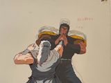 an image of a painting of two men fighting with each other