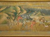 an image of a painting of a group of people on a beach