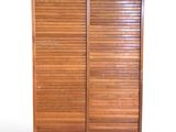 an image of a wooden cabinet with two doors and a drawer