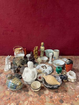 a table that has a lot of different items on it