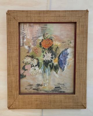 une image d'une peinture de fleurs dans un vase