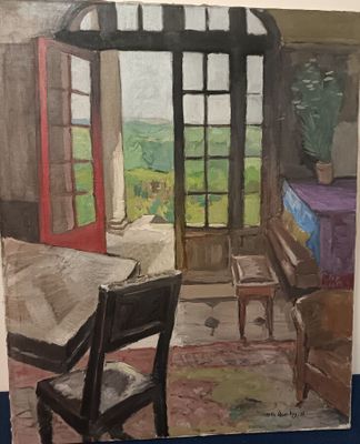 Lucette OSCAR-?? "Scène d'intérieur au piano" et "Paysage de…
