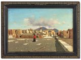 une image représentant un tableau où l'on voit une femme debout devant des ruines