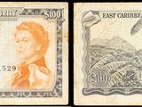 deux anciens billets de banque sur lesquels figure, d'un côté, le portrait d'une femme et, de l'autre, celui d'un homme