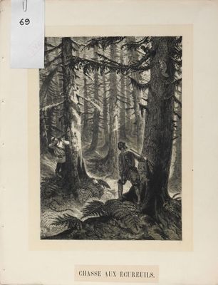 une vieille photo en noir et blanc représentant un homme et une femme dans les bois