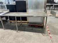 Table de sortie de plonge, dimensions : 211x70x95 cm, 1 pied…