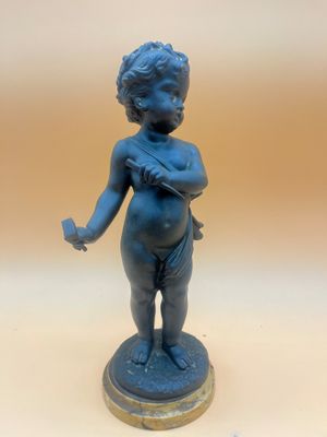 TRAVAIL Français DEBUT Xxème siècle Putti Bronze à patine br…