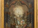 an image of a painting of a painting of a man on a stage