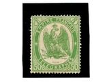 un timbre vert et blanc sur lequel figure un aigle
