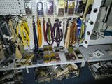 a picture of a display of cell phones and other items