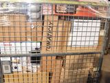 a cart full of boxes and boxes in a warehouse