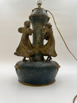 AMPHORA Austria Vase monté en lampe en céramique émaillée ve… - Photo 1