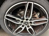 a close up of a tire on a car