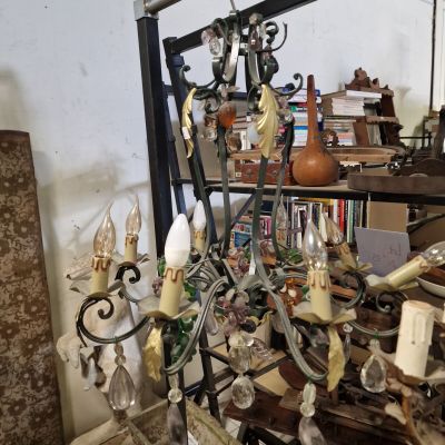 a picture of a room with a lot of stuff on the table