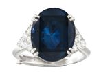 an oval sapphire and diamond ring