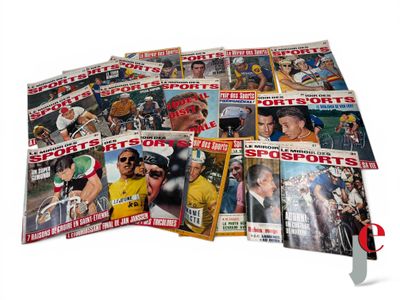 a lot of sports magazines on a white surface