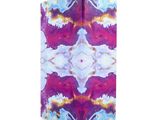 a close up of a purple and blue vase with a pattern on it