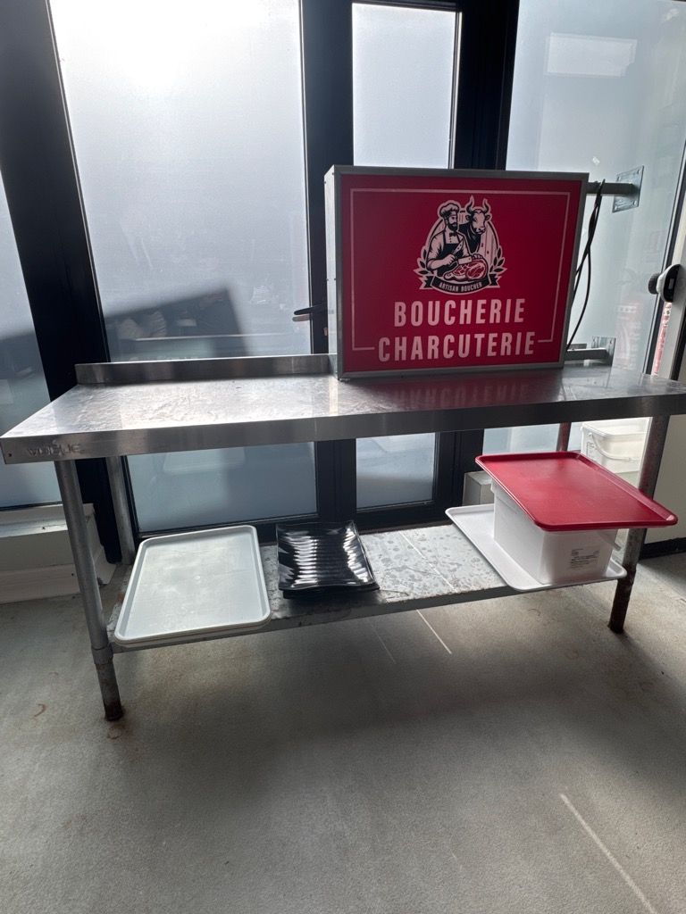 Desserte inox à un plateau