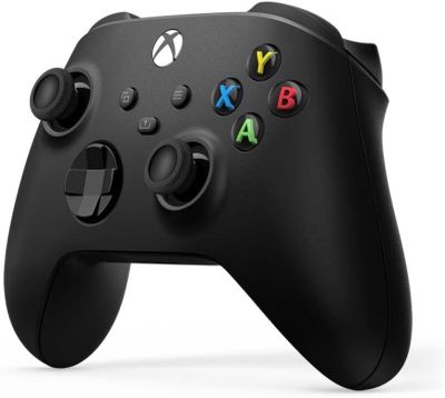 un gros plan d'une manette sur fond blanc