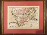 an old map of the city of london in a frame