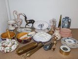 a table with a lot of different items on it