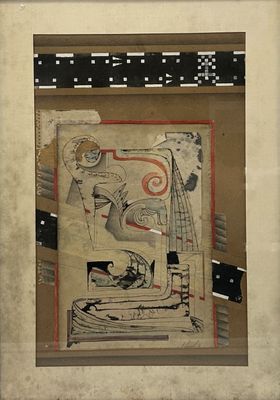 une vieille photo représentant un tableau où figurent un homme et une femme