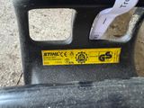 a close up of a tire with a sticker on it