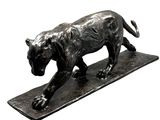 statue of a black panther on a black base