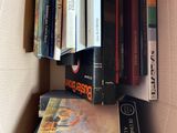 a box full of books that are sitting on a table