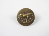 un gros plan d'un bouton en métal orné d'un cheval