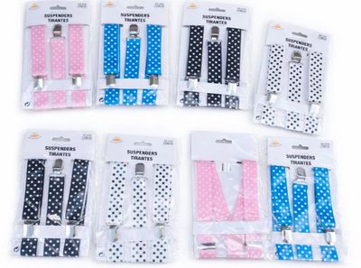 un lot de six paires de bretelles à pois