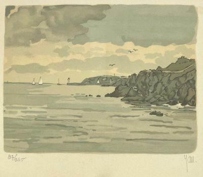 une image d'un tableau représentant un bateau dans l'eau
