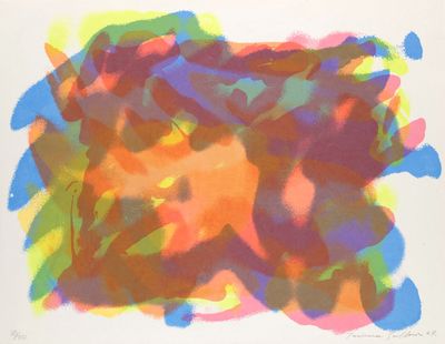 an image of a painting of a colorful square on a white background