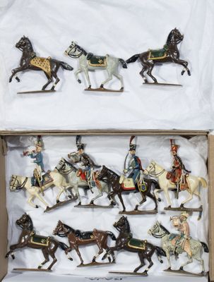 C.B.G. Mignot. 1er Empire. Hussards, Trompettes et chevaux, …